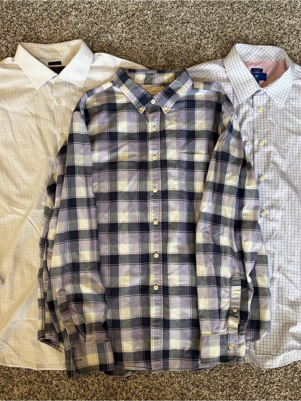 Men’s XL Dress Shirt Lot 3 Egara Reed Edward JoS. A. Bank Non Iron Cotton